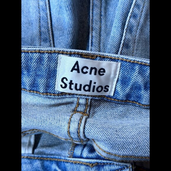 Acne Studios Jeans 26 Womens Blue Patti Dirty Ankle Skinny Stretch - Picture 7 of 8